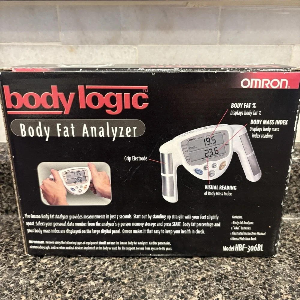 Omron HBF-306BL Body Logic Handheld Body Fat Analyzer & Manual & Fitness Guide